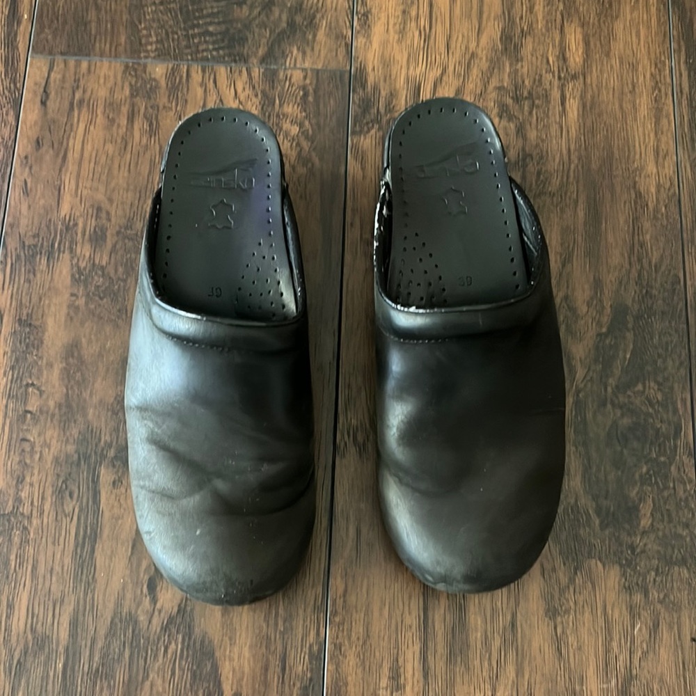 Dansko Black Backless Clogs Size 33